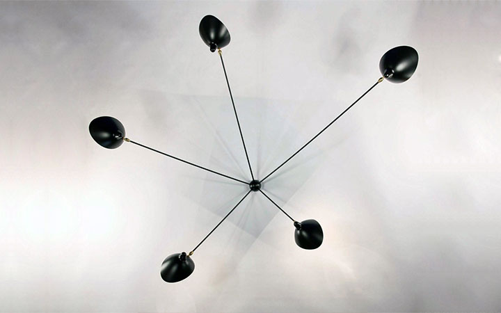 5 Arm Spider Wall Lamp by Serge Mouille Wall Lamps 5 Arm Spider Wall Lamp by Serge Mouille Wall Lamps